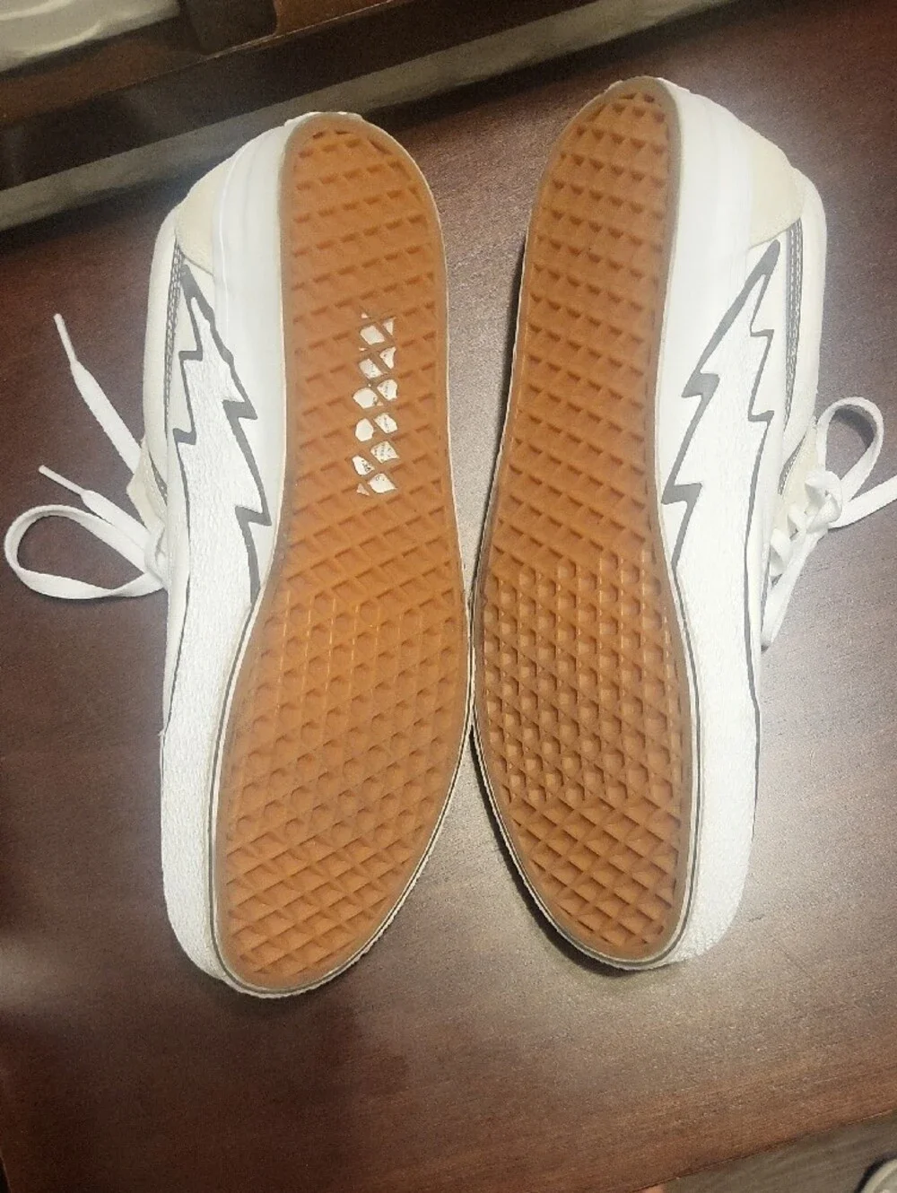 Vans White Low-Top Sneakers with Black Side Stripe
